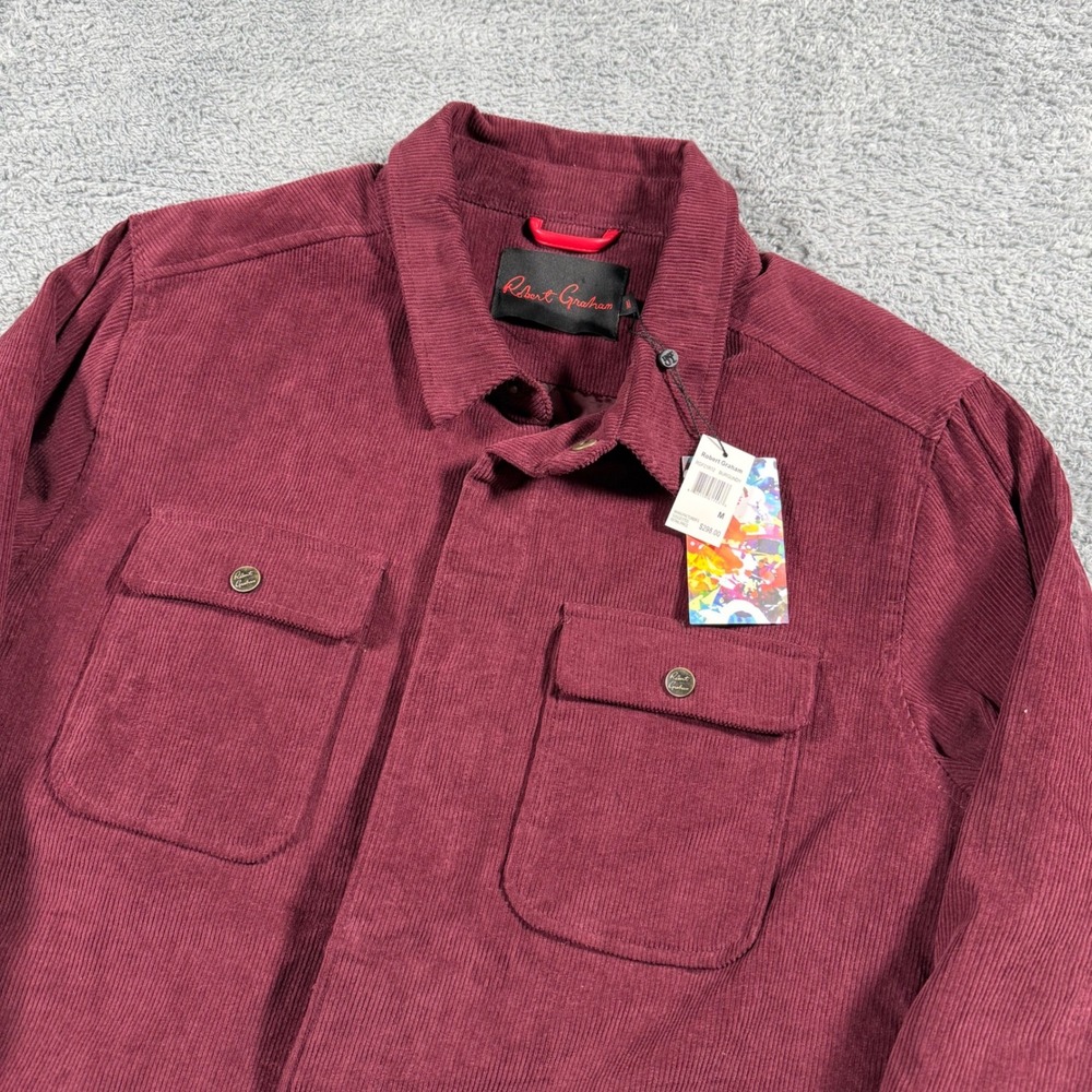 NWT Robert Graham Burgundy Chore Corduroy Quilted Lined Jacket Coat SZ M - $298‎